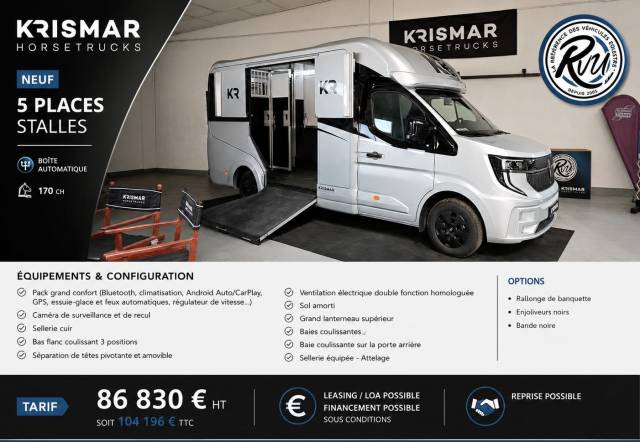 Horsebox HGV Krismar 5 PLACES ASSISES STALLES 2026 New