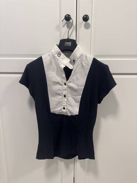 Cavalleria Toscana Pleated Bib Competition Shirt &ndash; Navy