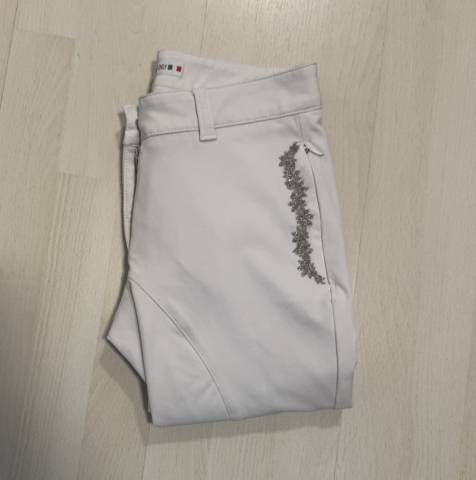 Animo Swarovski Crystal Competition Breeches &ndash; White