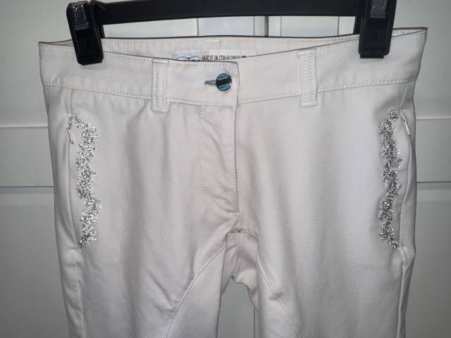Animo Swarovski Crystal Competition Breeches &ndash; White