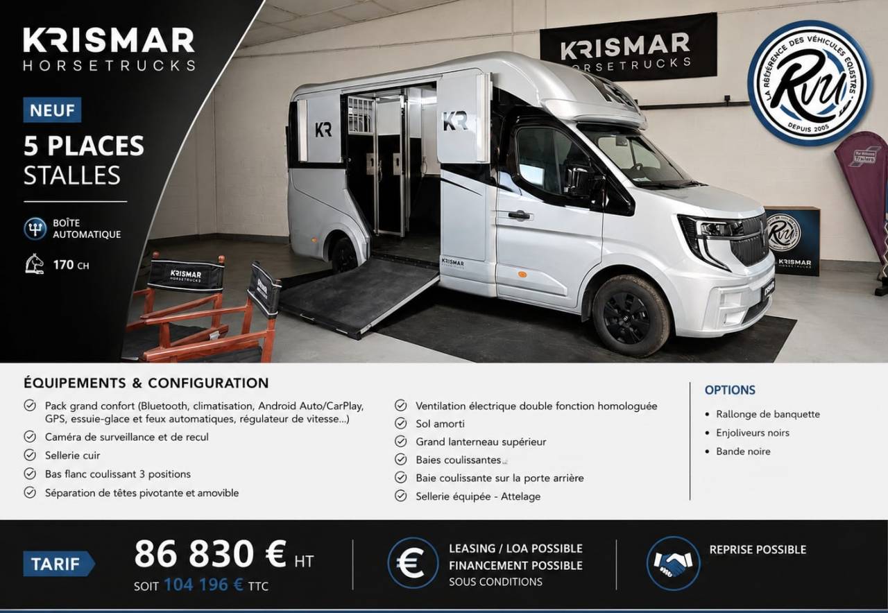 Horsebox HGV Krismar 5 PLACES ASSISES STALLES 2026 New