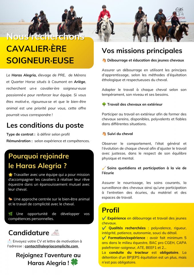 Rider, Other - Other contract Full time - Ari&egrave;ge France