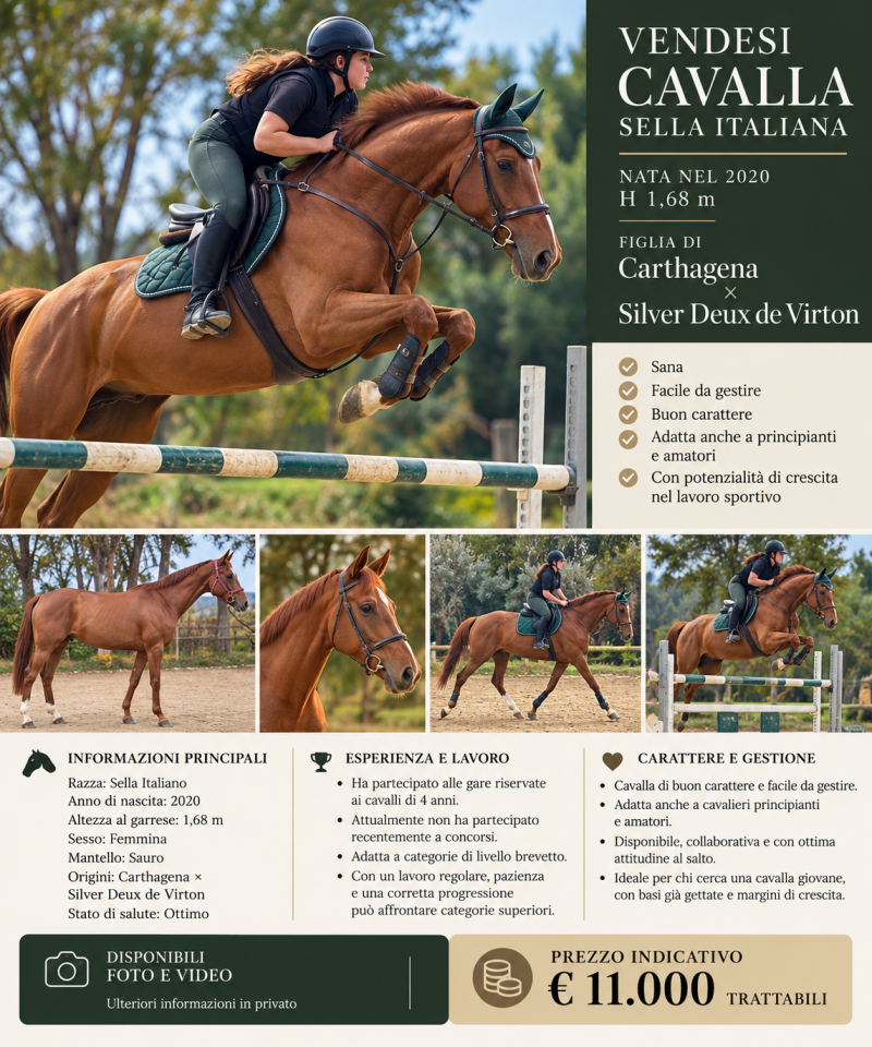 Mare Cheval de Selle Italien For sale 2020 Bay