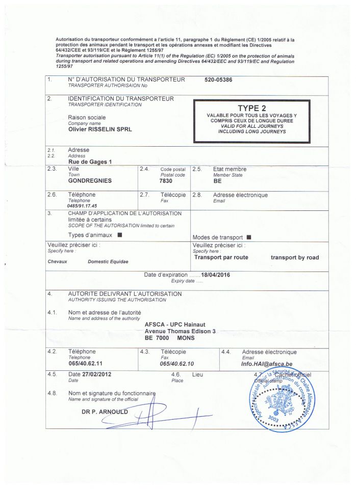 -sprl Olivier Risselin  | Horse transport > Horse carriers