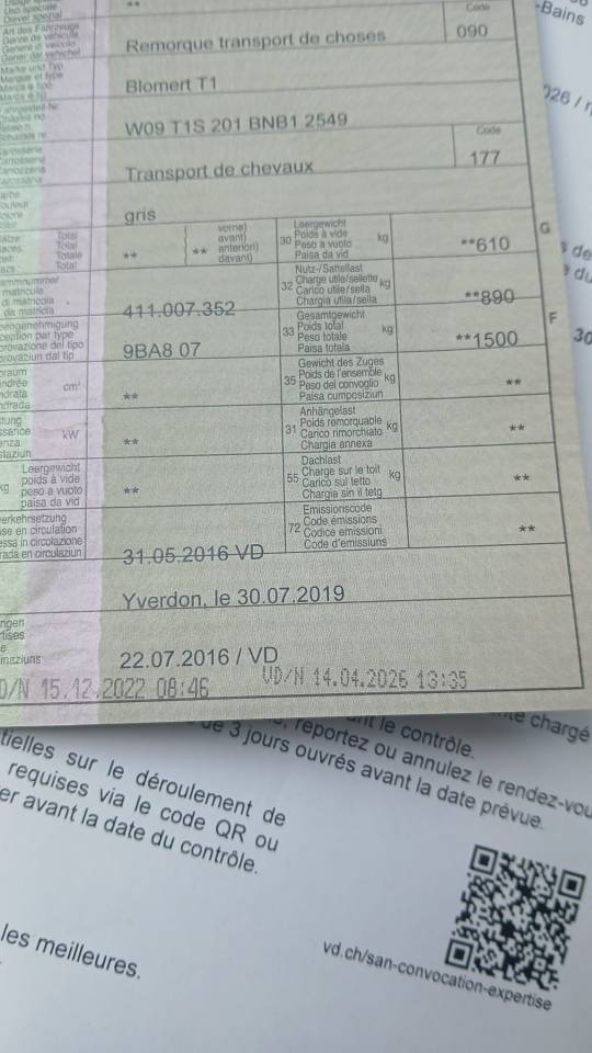 Horse trailer Blomert T1 1,5 Stalls 2016 Used